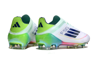 Adidas F50 Elite FG Low-Tops Football Boots - White/Blue/Yellow/Gold