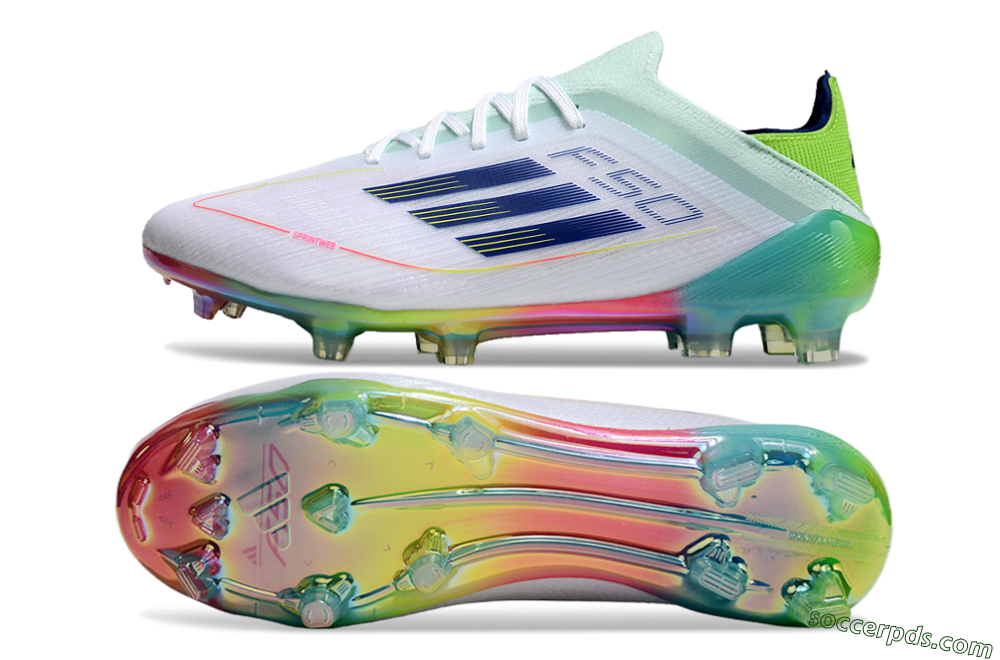 Adidas F50 Elite FG Low-Tops Football Boots - White/Blue/Yellow/Gold 0
