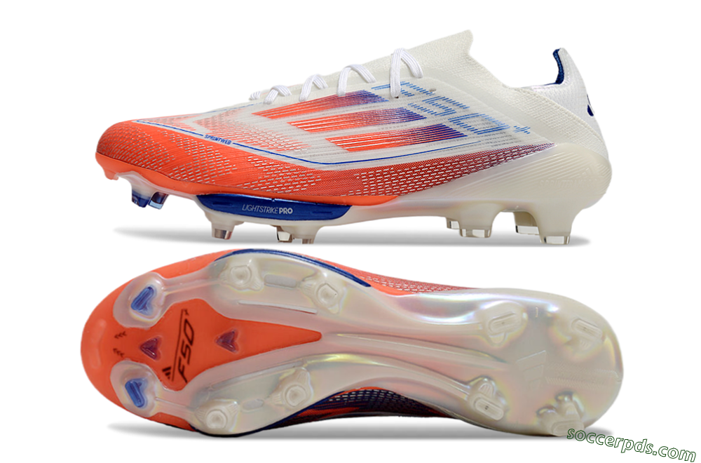 Adidas F50+ Lightstrike Pro FG Low-Tops Football Boots - White/Red/Blue 0