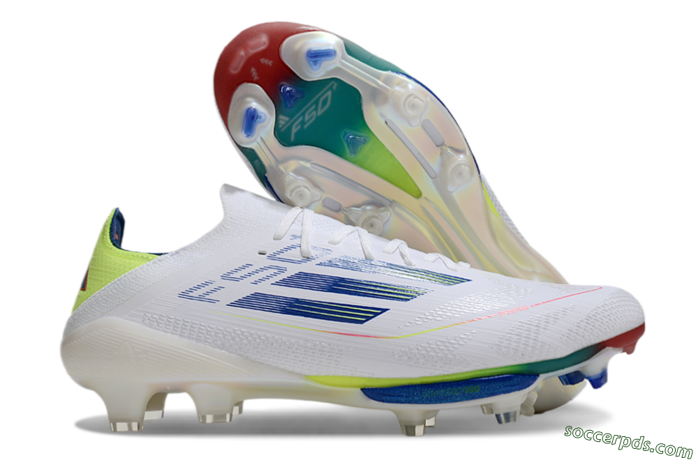 Adidas F50+ Lightstrike Pro FG Low-Tops Football Boots - White/Blue/Yellow 1