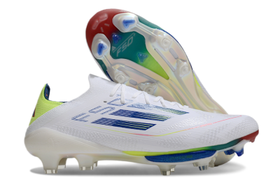 Adidas F50+ Lightstrike Pro FG Low-Tops Football Boots - White/Blue/Yellow