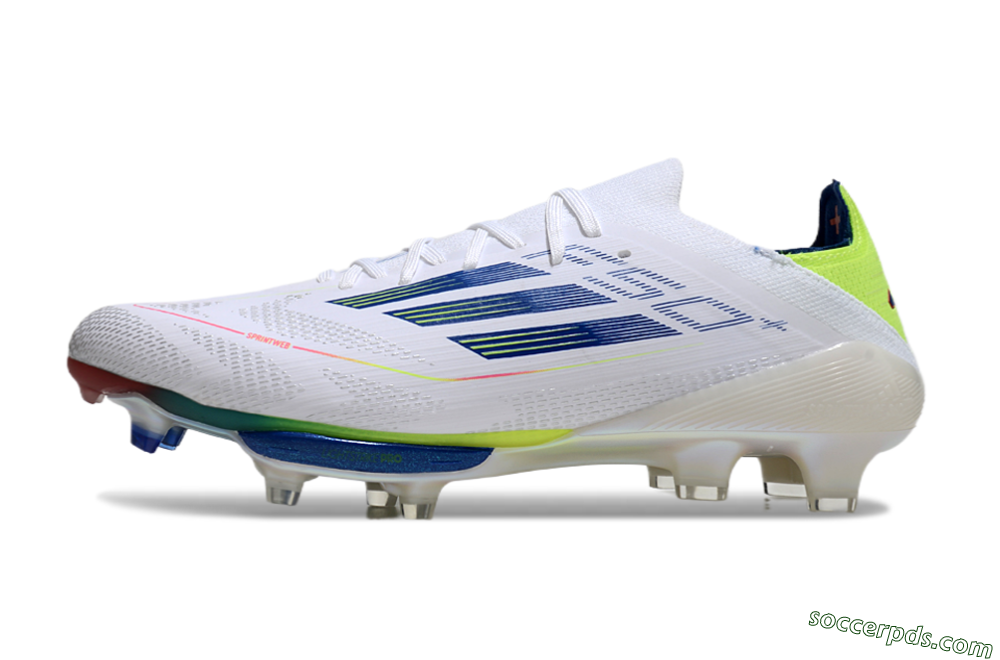 Adidas F50+ Lightstrike Pro FG Low-Tops Football Boots - White/Blue/Yellow 2