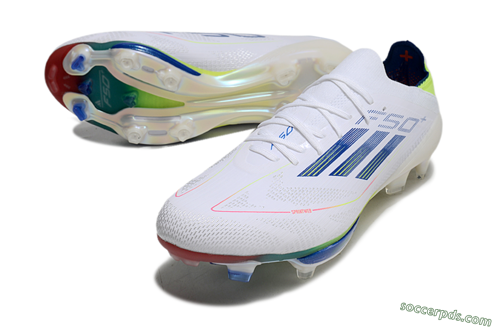 Adidas F50+ Lightstrike Pro FG Low-Tops Football Boots - White/Blue/Yellow 3