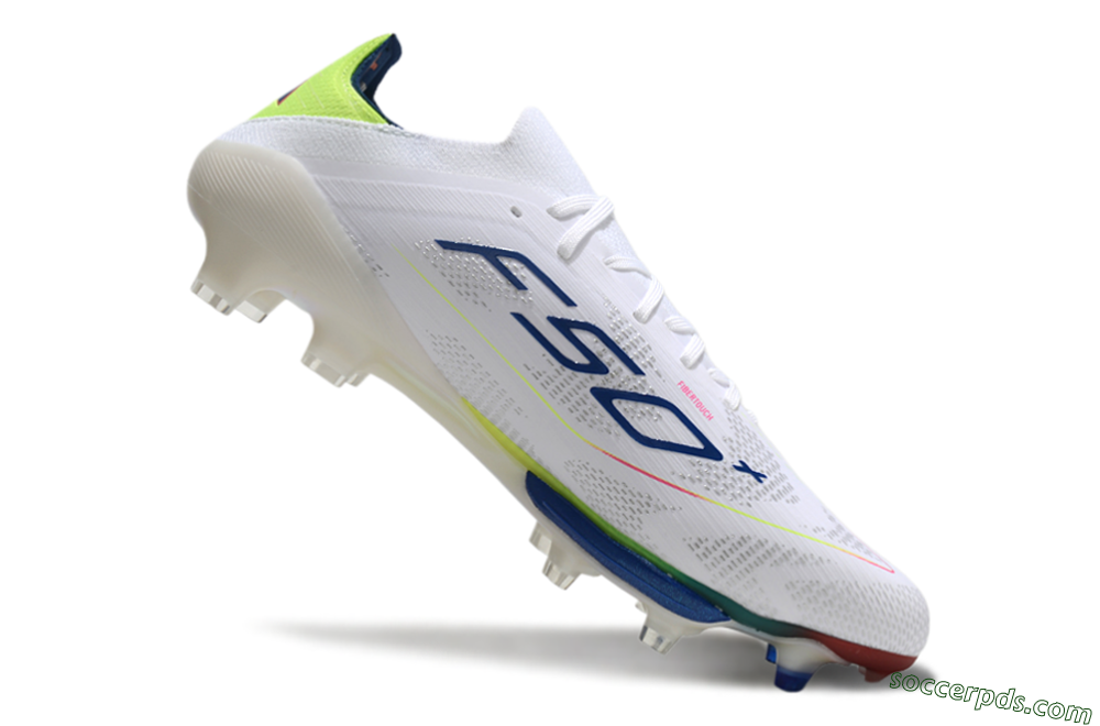 Adidas F50+ Lightstrike Pro FG Low-Tops Football Boots - White/Blue/Yellow 5