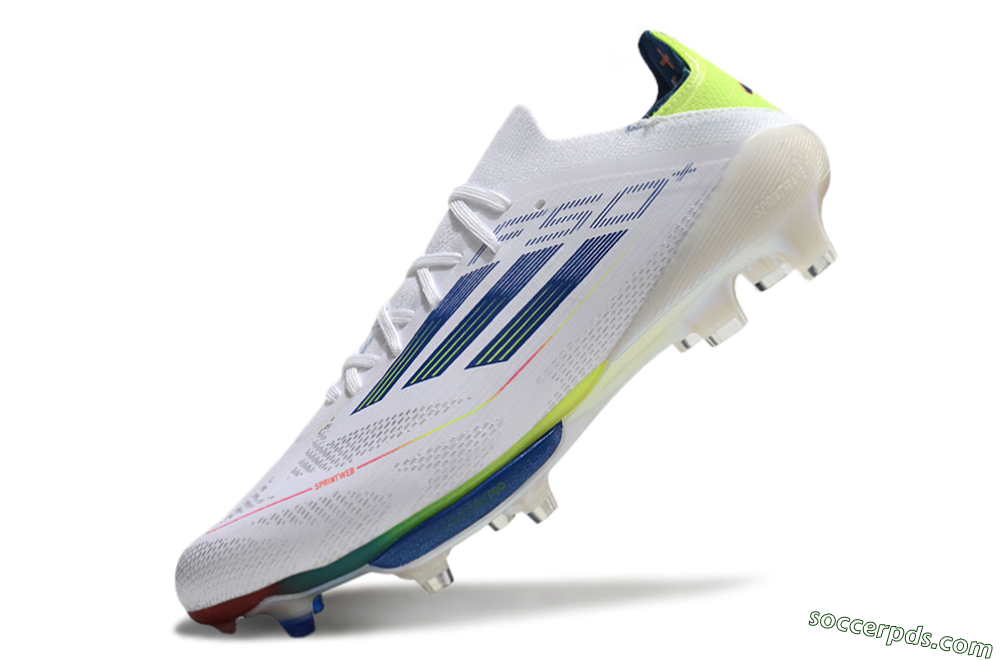 Adidas F50+ Lightstrike Pro FG Low-Tops Football Boots - White/Blue/Yellow 6