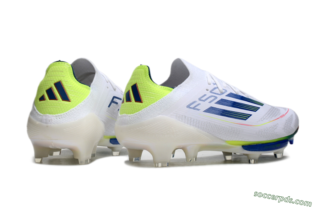 Adidas F50+ Lightstrike Pro FG Low-Tops Football Boots - White/Blue/Yellow 7