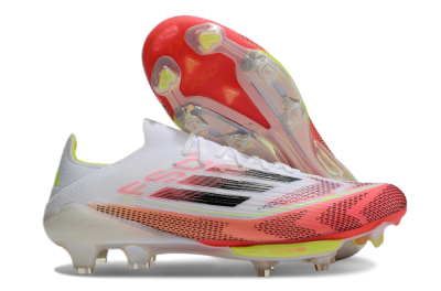 Adidas F50+ Lightstrike Pro FG Low-Tops Football Boots - White/Red/Pink/Black/Yellow