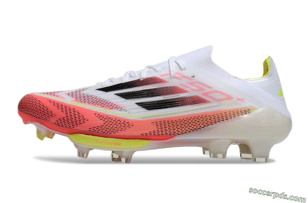 Adidas F50+ Lightstrike Pro FG Low-Tops Football Boots - White/Red/Pink/Black/Yellow 2