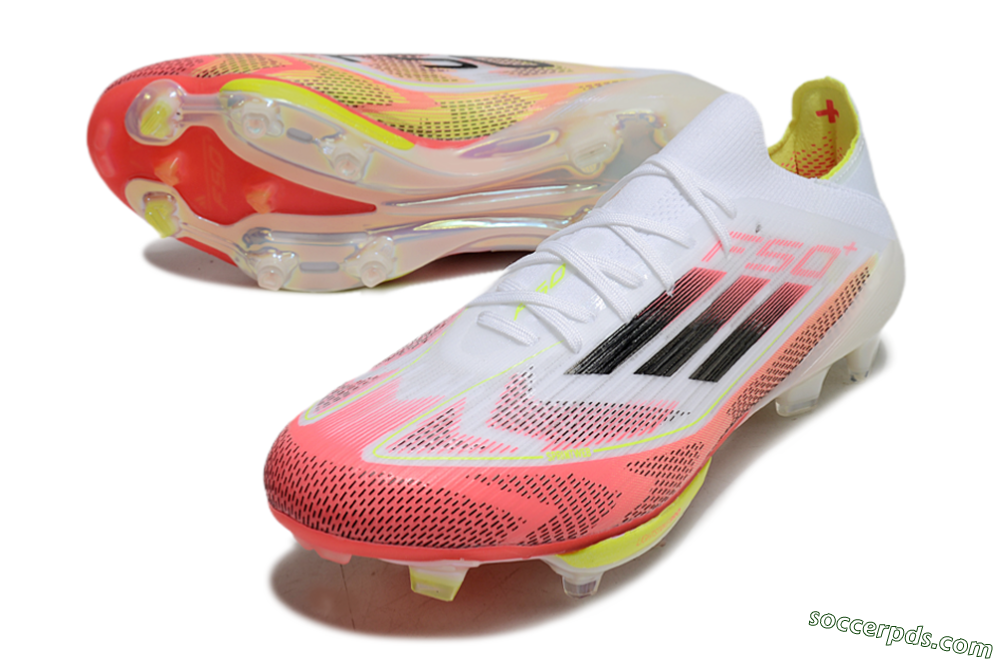 Adidas F50+ Lightstrike Pro FG Low-Tops Football Boots - White/Red/Pink/Black/Yellow 3