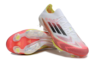 Adidas F50+ Lightstrike Pro FG Low-Tops Football Boots - White/Red/Pink/Black/Yellow