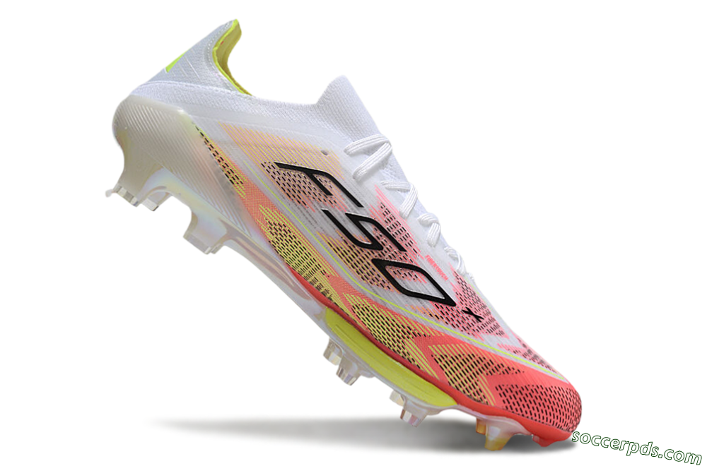 Adidas F50+ Lightstrike Pro FG Low-Tops Football Boots - White/Red/Pink/Black/Yellow 5
