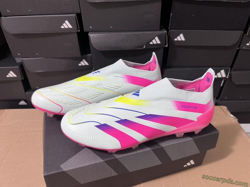Adidas Predator Elite 24 Laceless FG Low-Tops Football Boots - Jade/Blue/Pink