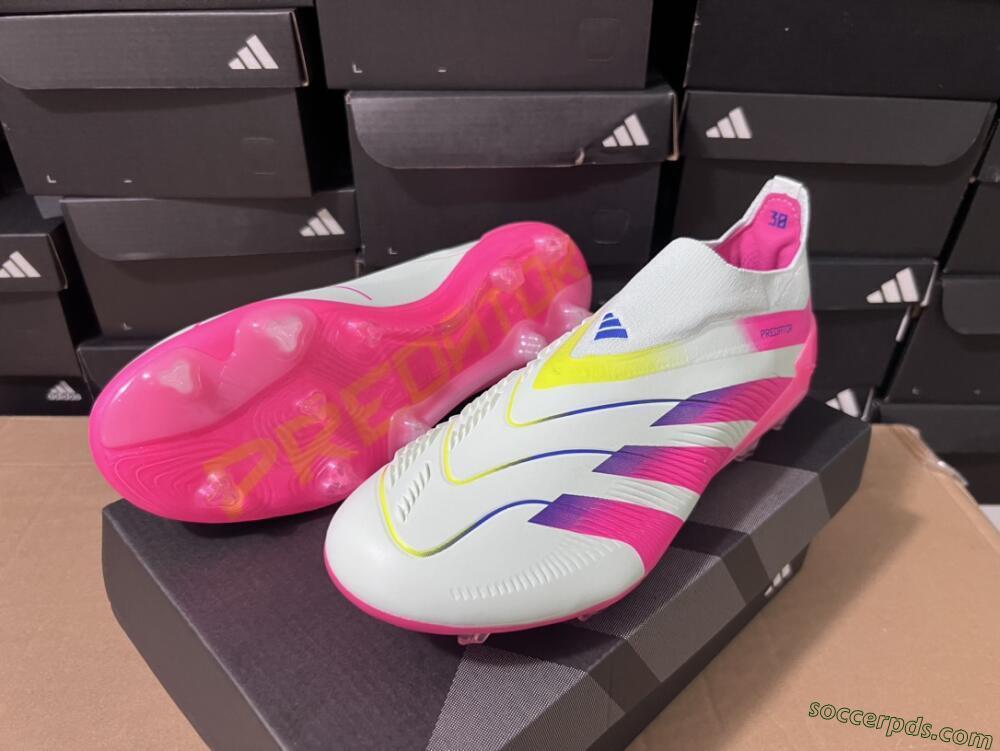 Adidas Predator Elite 24 Laceless FG Low-Tops Football Boots - Jade/Blue/Pink