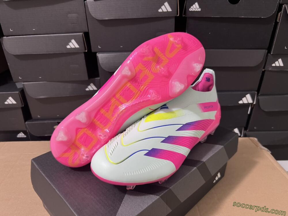 Adidas Predator Elite 24 Laceless FG Low-Tops Football Boots - Jade/Blue/Pink