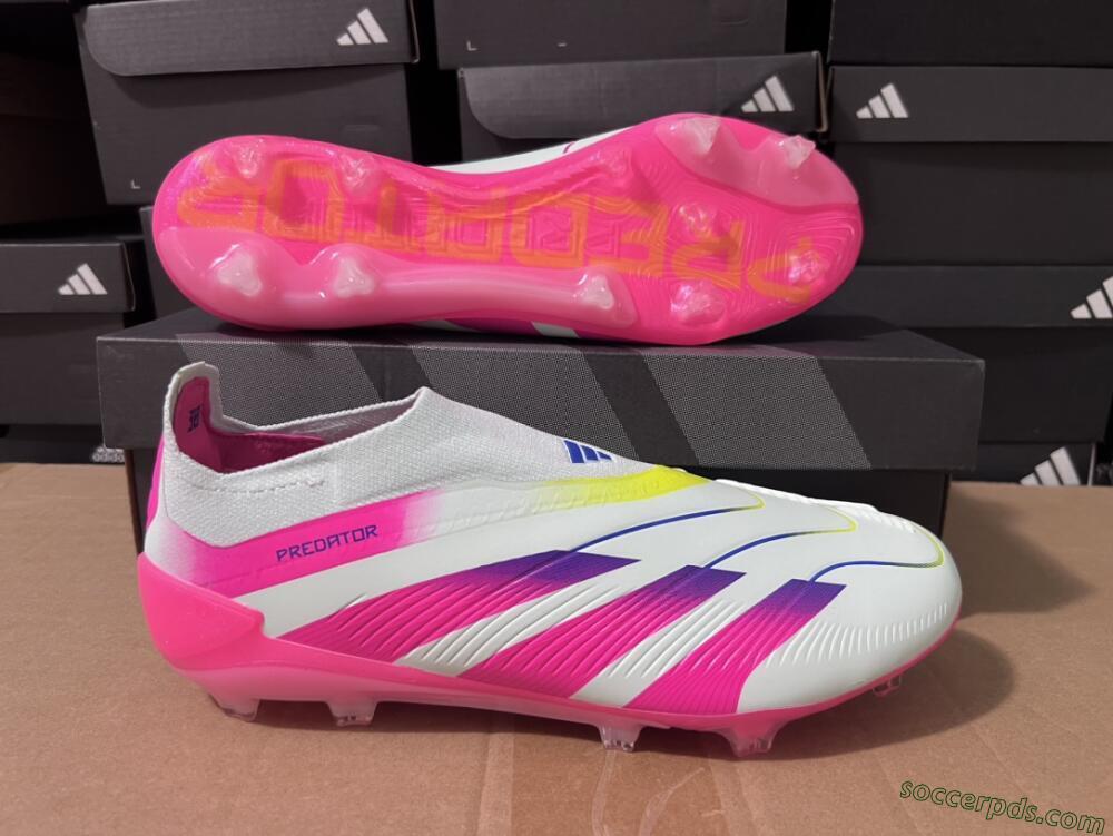 Adidas Predator Elite 24 Laceless FG Low-Tops Football Boots - Jade/Blue/Pink