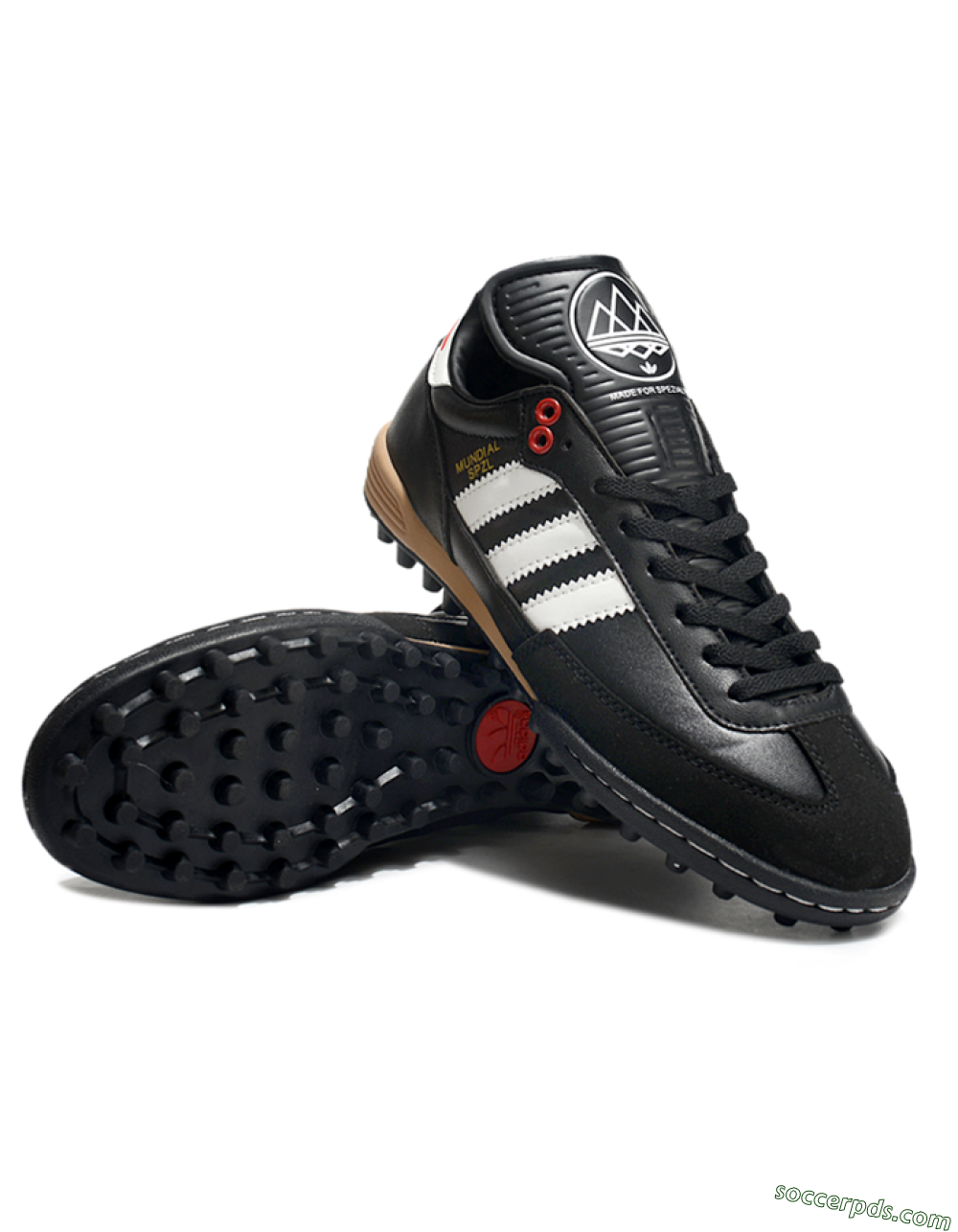 Adidas Mundial Team Astro TF Low-Tops Football Shoes - Black/White/Red 3