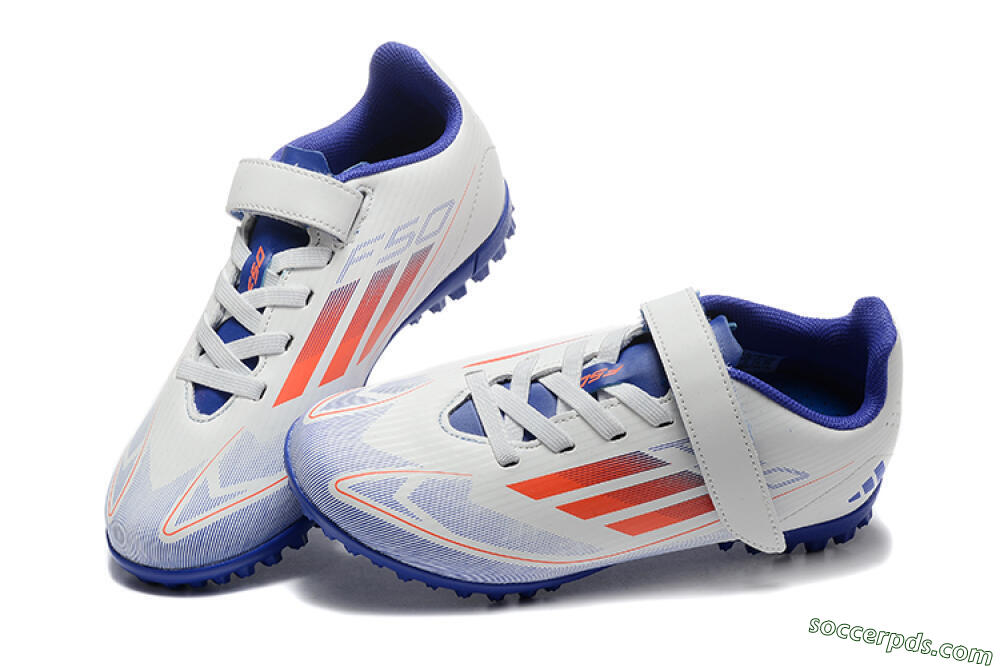 Kids Adidas Predator Elite TF Low-Tops Football Shoes - White/Blue/Red 6