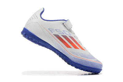 Kids Adidas Predator Elite TF Low-Tops Football Shoes - White/Blue/Red