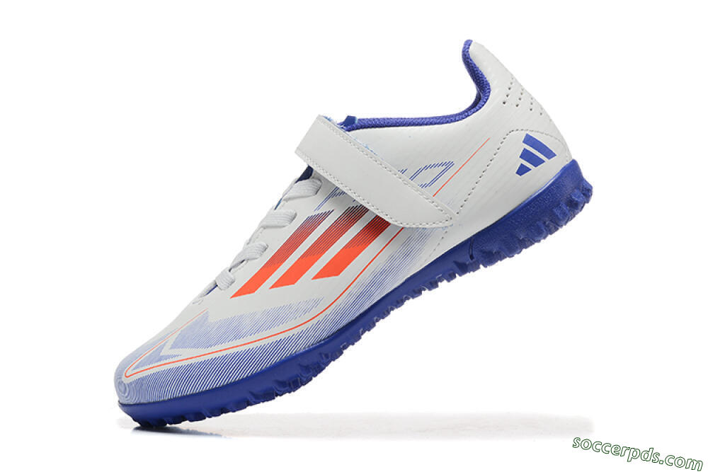 Kids Adidas Predator Elite TF Low-Tops Football Shoes - White/Blue/Red 8