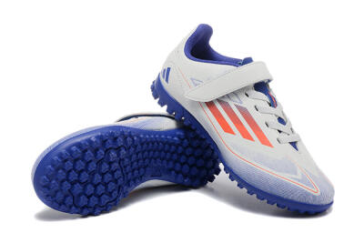 Kids Adidas Predator Elite TF Low-Tops Football Shoes - White/Blue/Red