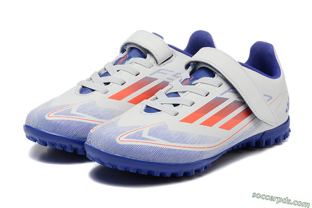 Kids Adidas Predator Elite TF Low-Tops Football Shoes - White/Blue/Red 5