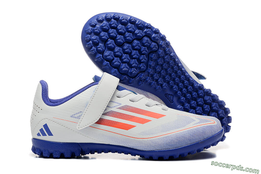 Kids Adidas Predator Elite TF Low-Tops Football Shoes - White/Blue/Red 1