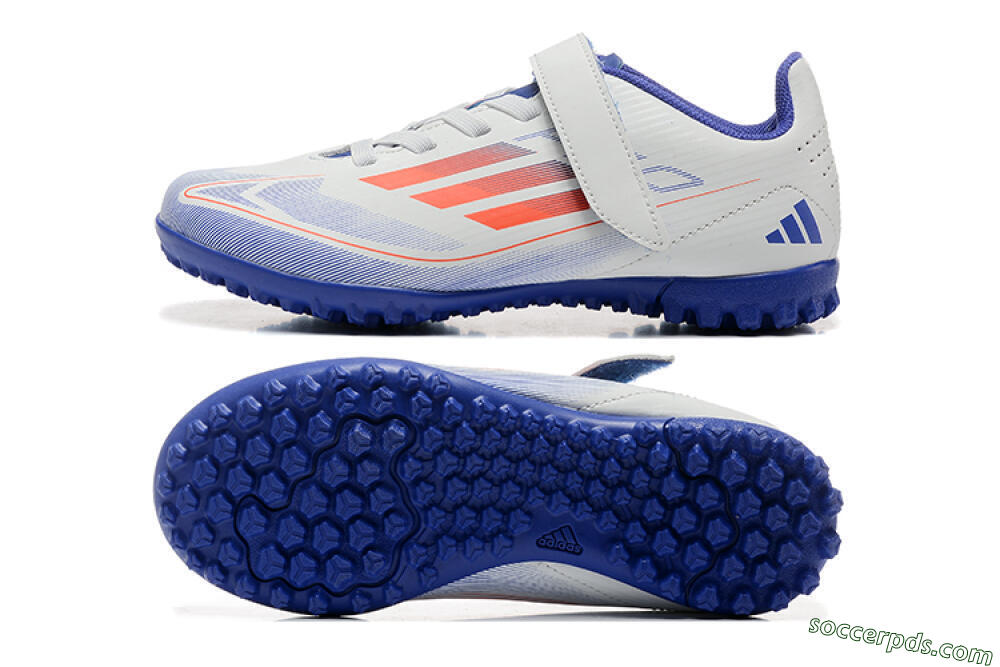 Kids Adidas Predator Elite TF Low-Tops Football Shoes - White/Blue/Red 0