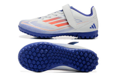 Kids Adidas Predator Elite TF Low-Tops Football Shoes - White/Blue/Red
