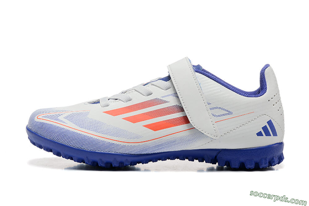Kids Adidas Predator Elite TF Low-Tops Football Shoes - White/Blue/Red 2