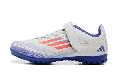 Kids Adidas Predator Elite TF Low-Tops Football Shoes - White/Blue/Red