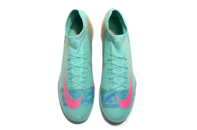 Nike Air Zoom Mercurial Superfly 10 Elite TF High-Tops Football Shoes - Jade/Pink/Blue