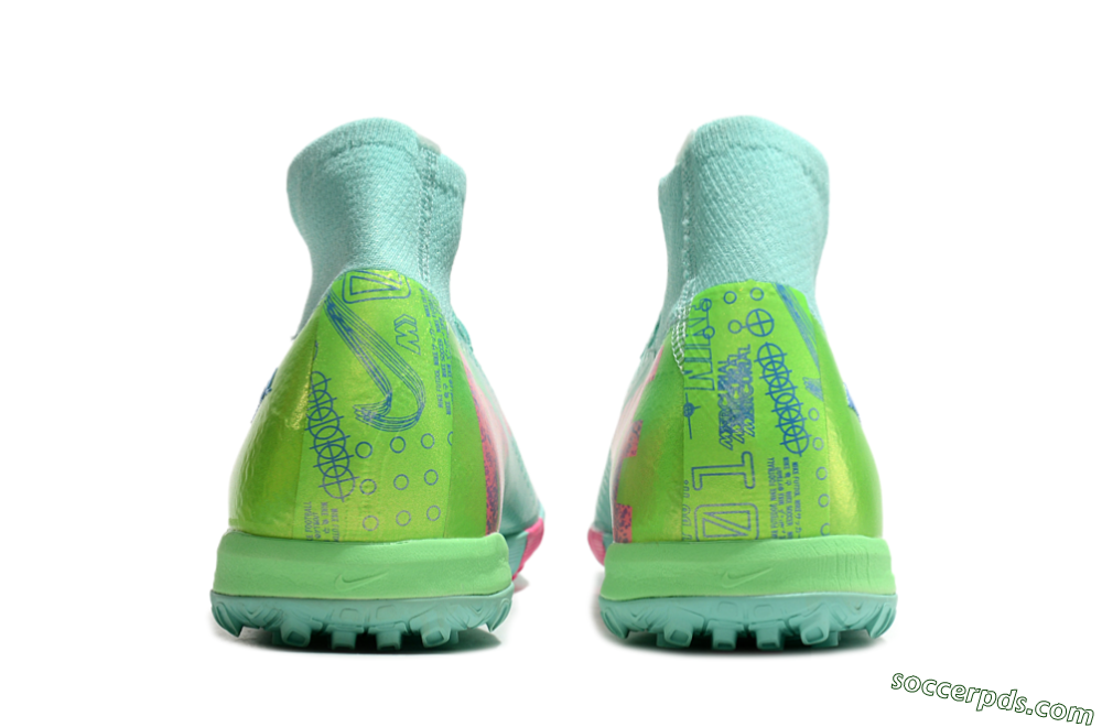 Nike Air Zoom Mercurial Superfly 10 Elite TF High-Tops Football Shoes - Jade/Pink/Blue 5