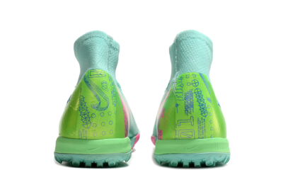 Nike Air Zoom Mercurial Superfly 10 Elite TF High-Tops Football Shoes - Jade/Pink/Blue