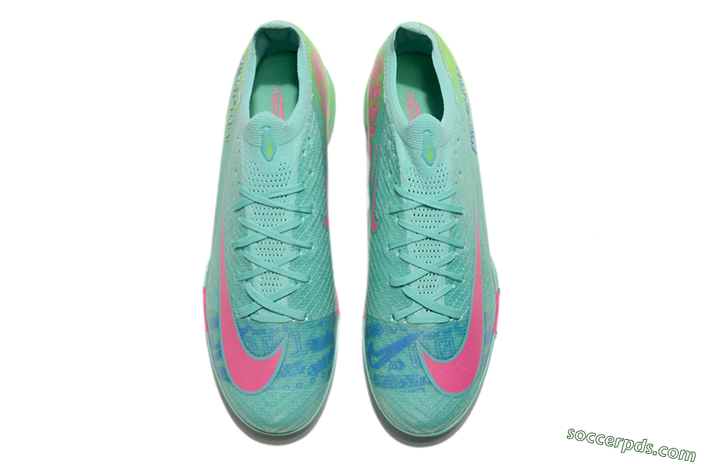 Nike Air Zoom Mercurial Vapor 16 Elite TF Low-Tops Football Shoes - Jade/Pink/Blue 4