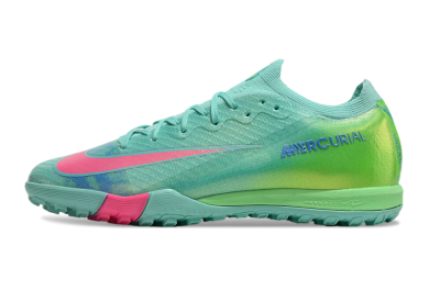 Nike Air Zoom Mercurial Vapor 16 Elite TF Low-Tops Football Shoes - Jade/Pink/Blue