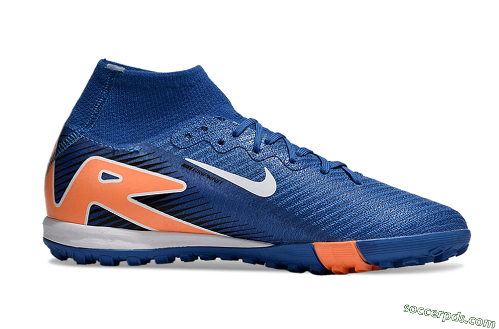Nike Air Zoom Mercurial Superfly 10 Elite TF High-Tops Football Shoes - Blue/White/Orange 7