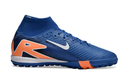 Nike Air Zoom Mercurial Superfly 10 Elite TF High-Tops Football Shoes - Blue/White/Orange