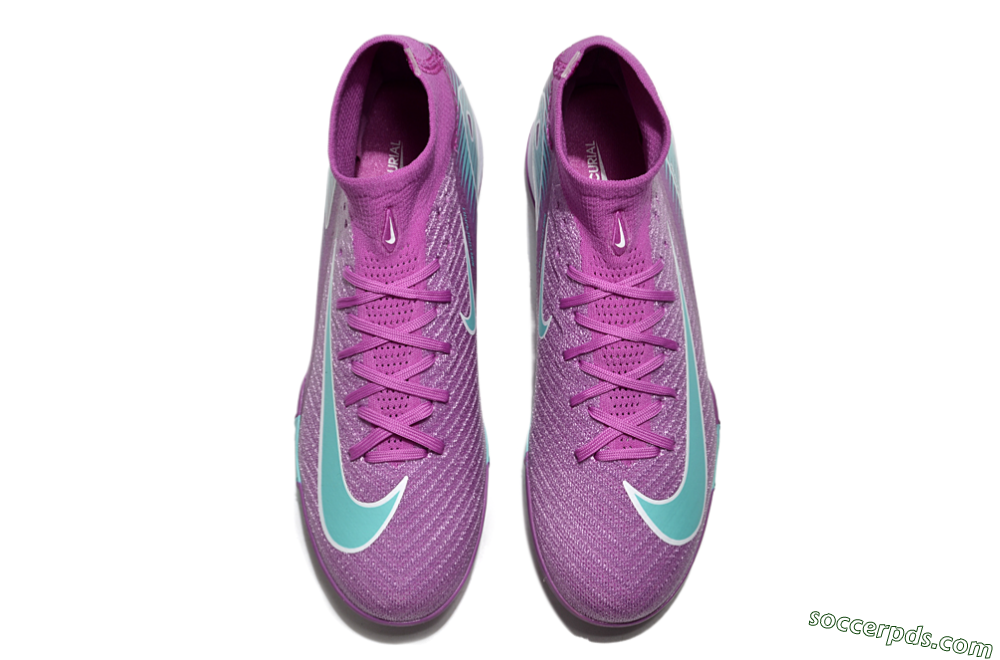 Nike Air Zoom Mercurial Superfly 10 Elite TF High-Tops Football Shoes - Purple/Jade/White 4