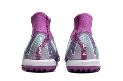 Nike Air Zoom Mercurial Superfly 10 Elite TF High-Tops Football Shoes - Purple/Jade/White