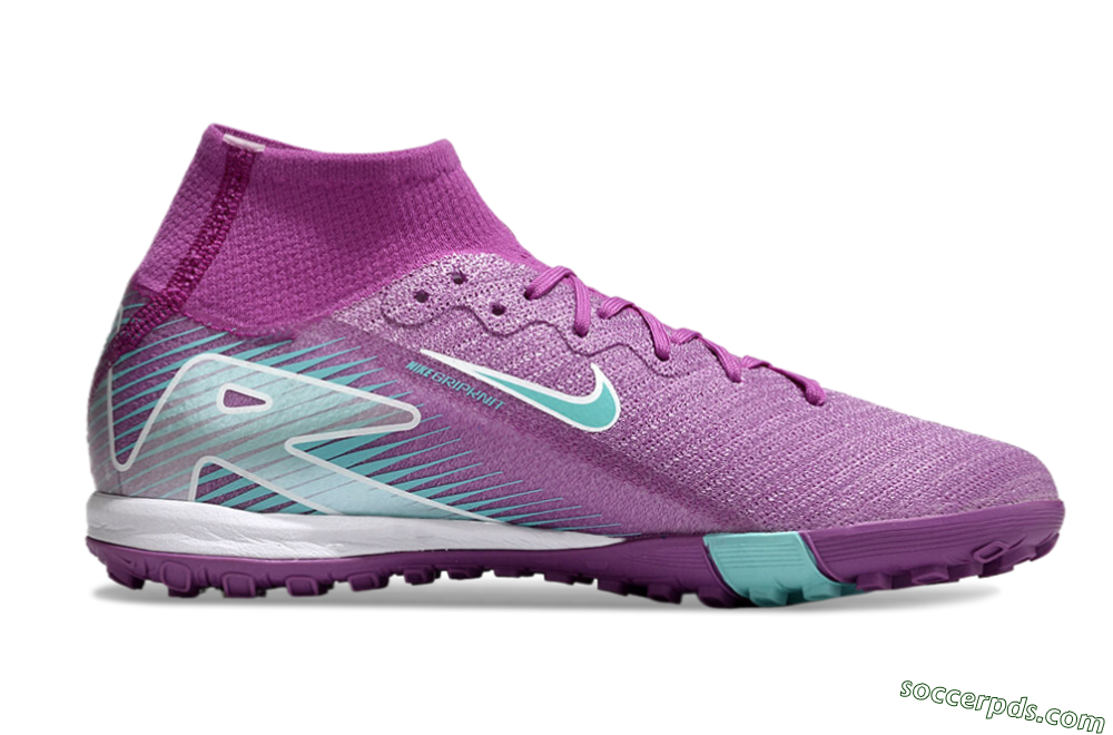 Nike Air Zoom Mercurial Superfly 10 Elite TF High-Tops Football Shoes - Purple/Jade/White 7