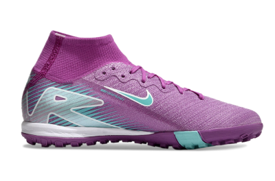 Nike Air Zoom Mercurial Superfly 10 Elite TF High-Tops Football Shoes - Purple/Jade/White