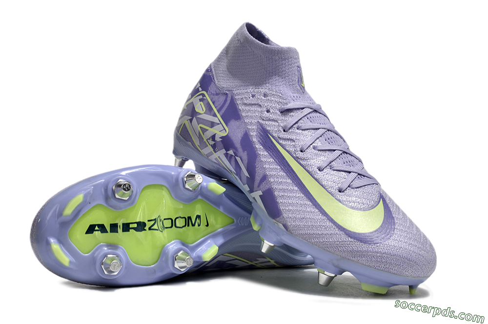 Nike Air Zoom Mercurial Superfly 10 Elite SG High-Tops Football Boots - Purple/Yellow/White 3