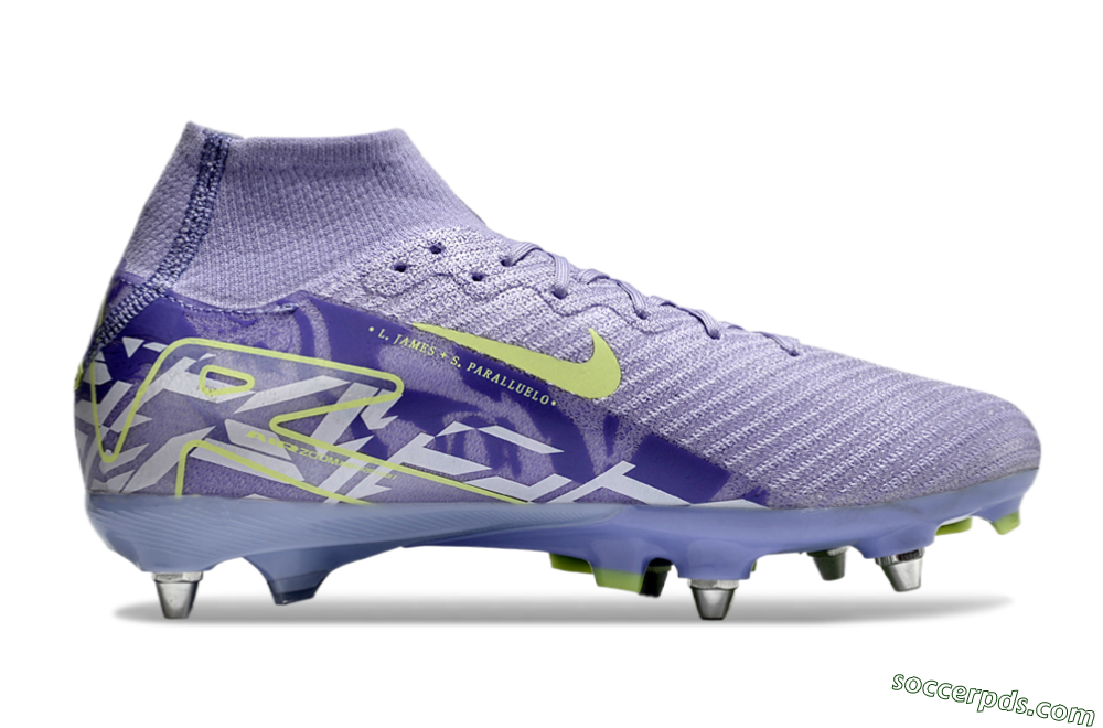Nike Air Zoom Mercurial Superfly 10 Elite SG High-Tops Football Boots - Purple/Yellow/White 7