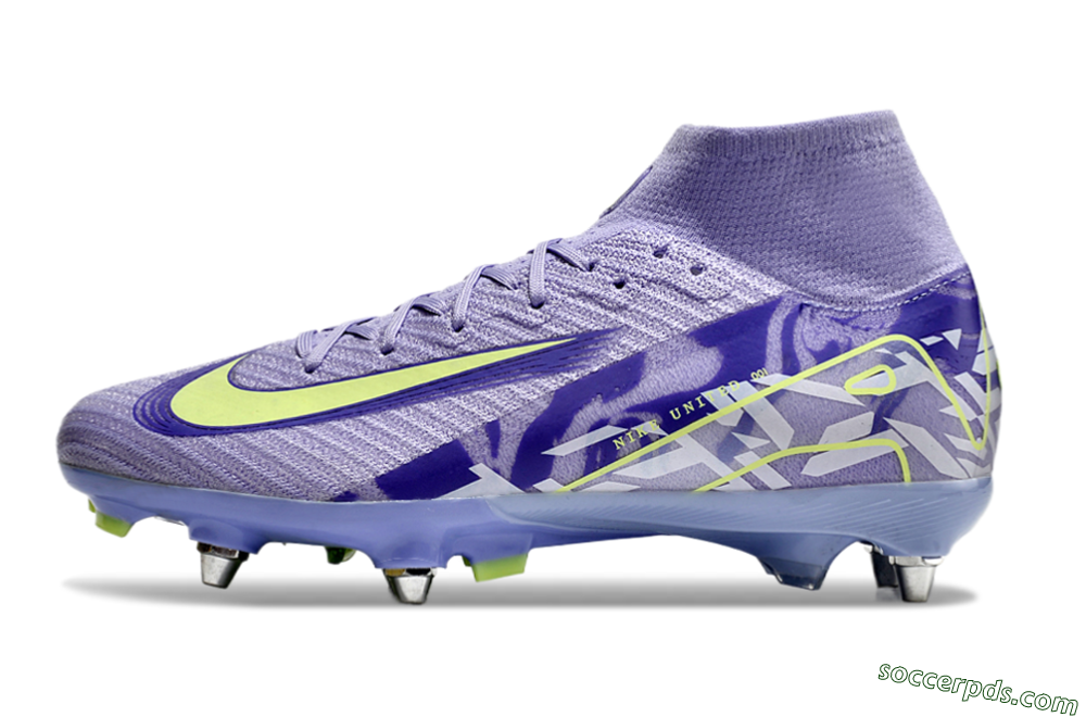 Nike Air Zoom Mercurial Superfly 10 Elite SG High-Tops Football Boots - Purple/Yellow/White 2