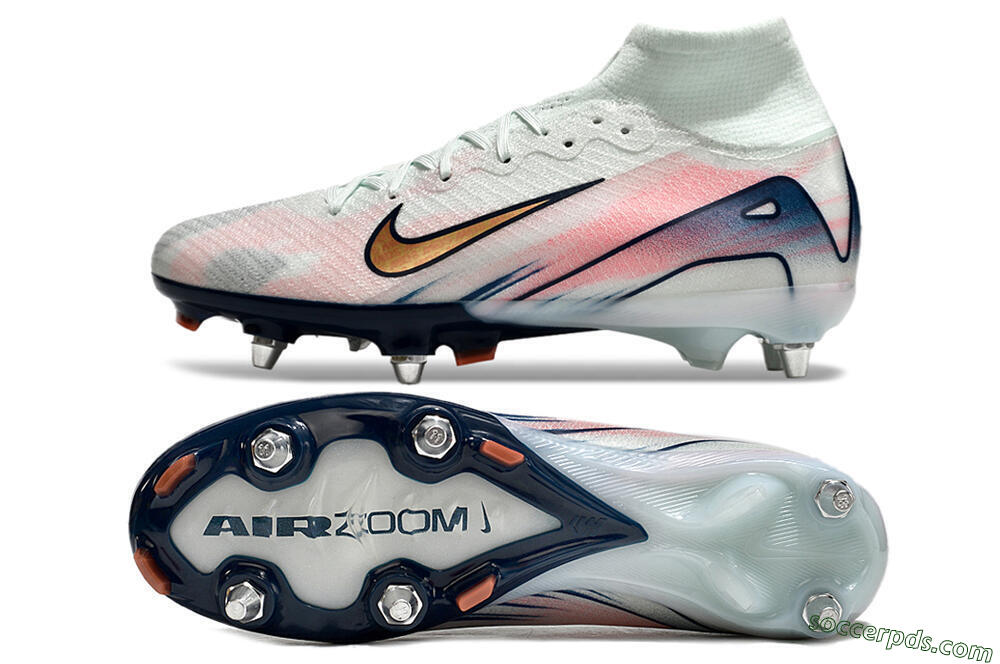 Nike Air Zoom Mercurial Superfly 10 Elite SG High-Tops Football Boots - Jade/Pink/Gold/Blue 0