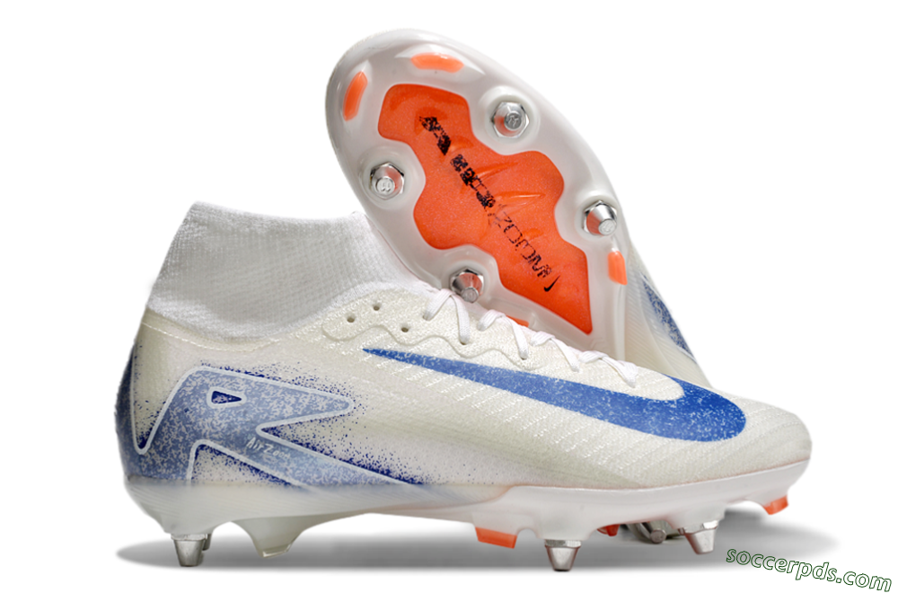 Nike Air Zoom Mercurial Superfly 10 Elite SG High-Tops Football Boots - Beige/White/Blue 1