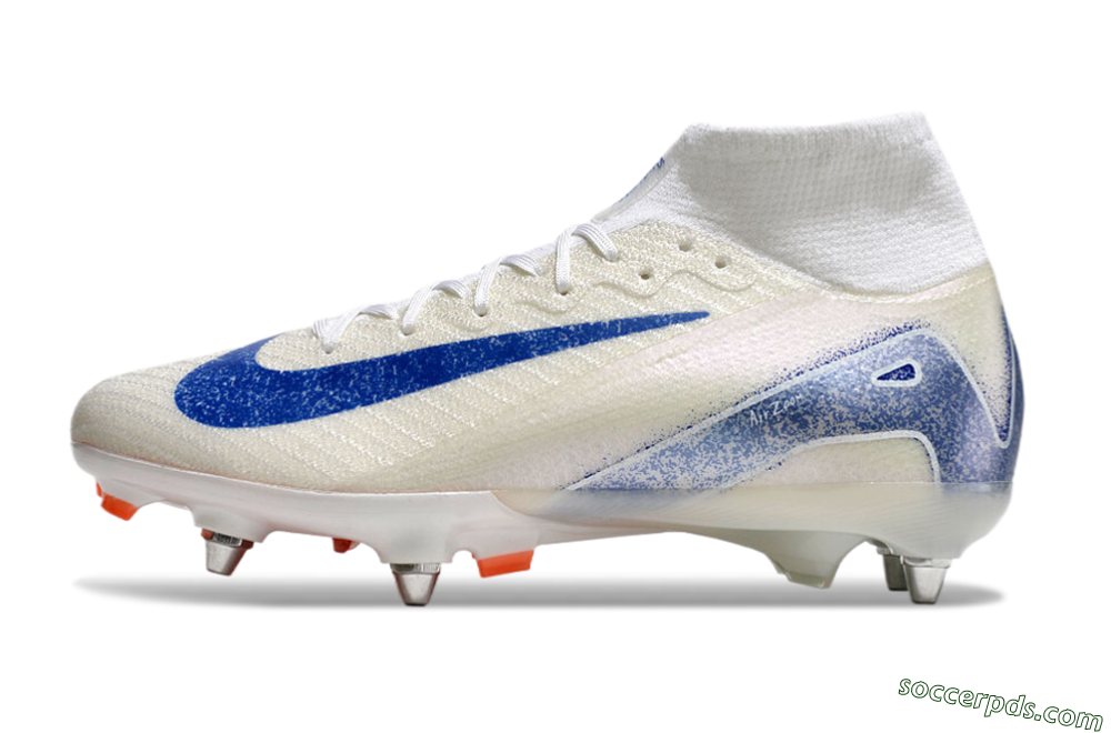 Nike Air Zoom Mercurial Superfly 10 Elite SG High-Tops Football Boots - Beige/White/Blue 2