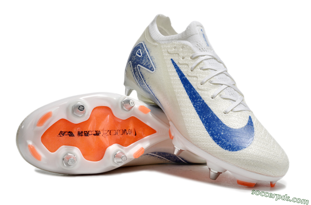 Nike Air Zoom Mercurial Vapor 16 Elite SG Low-Tops Football Boots - Beige/Blue/White 3