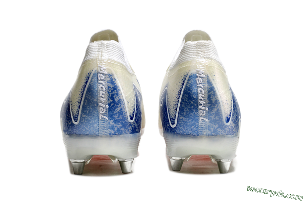 Nike Air Zoom Mercurial Vapor 16 Elite SG Low-Tops Football Boots - Beige/Blue/White 5