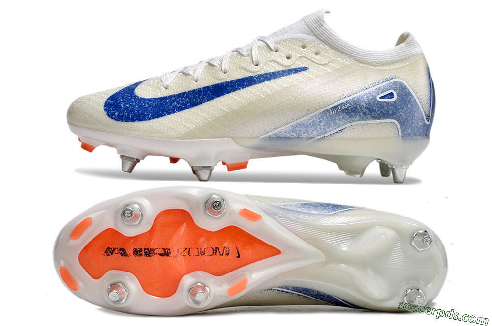 Nike Air Zoom Mercurial Vapor 16 Elite SG Low-Tops Football Boots - Beige/Blue/White 0